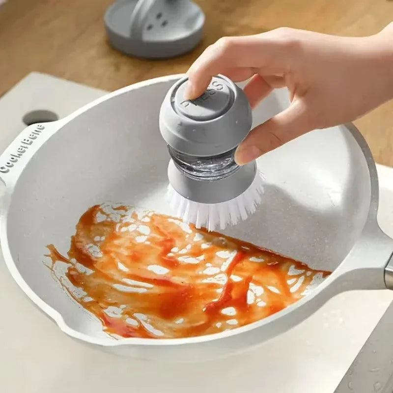 Cepillo de cocina con dispensador de jabon y soporte