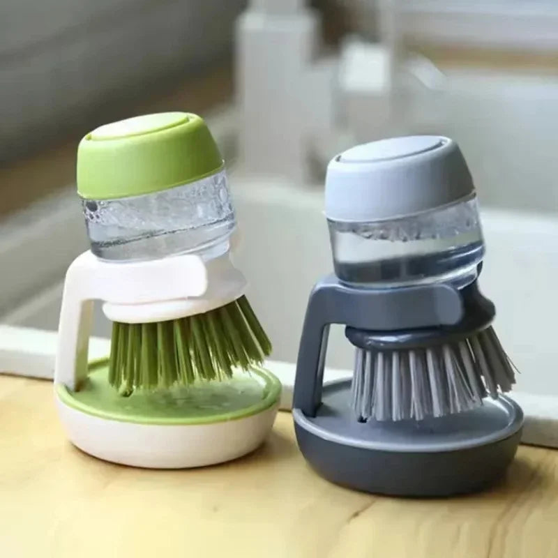 Cepillo de cocina con dispensador de jabon y soporte