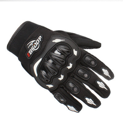 Guantes de moto blancos dedo completo